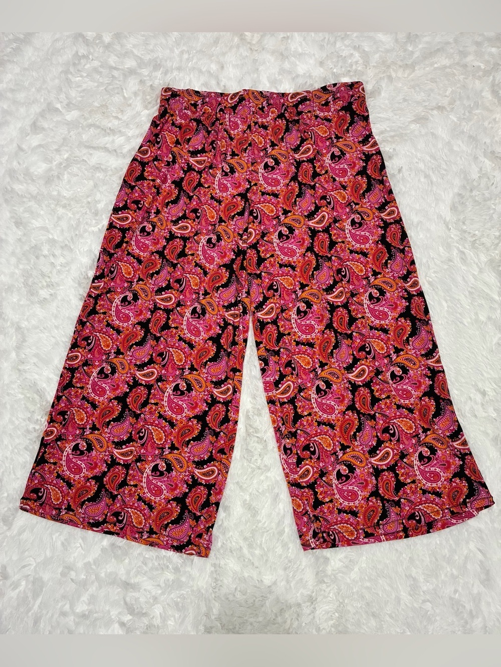 Jessica London Pink Paisley Wide-Leg Palazzo Pants - Picture 3 of 8